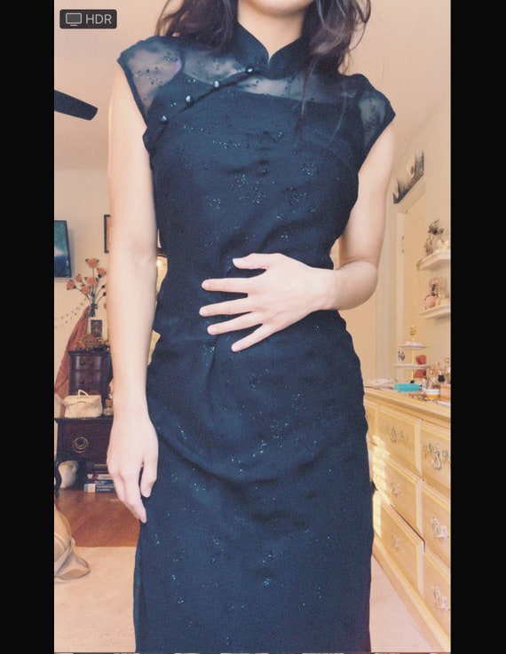 qupao long black dress - image 1
