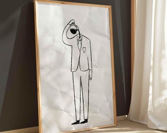 Surreal Coffee Sketch Art Print: Dreamy Espresso Poster (Digital Download)