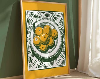 Impression d'agrumes italiens : oeuvre d'art murale de cuisine, décoration Amalfi (téléchargement numérique)