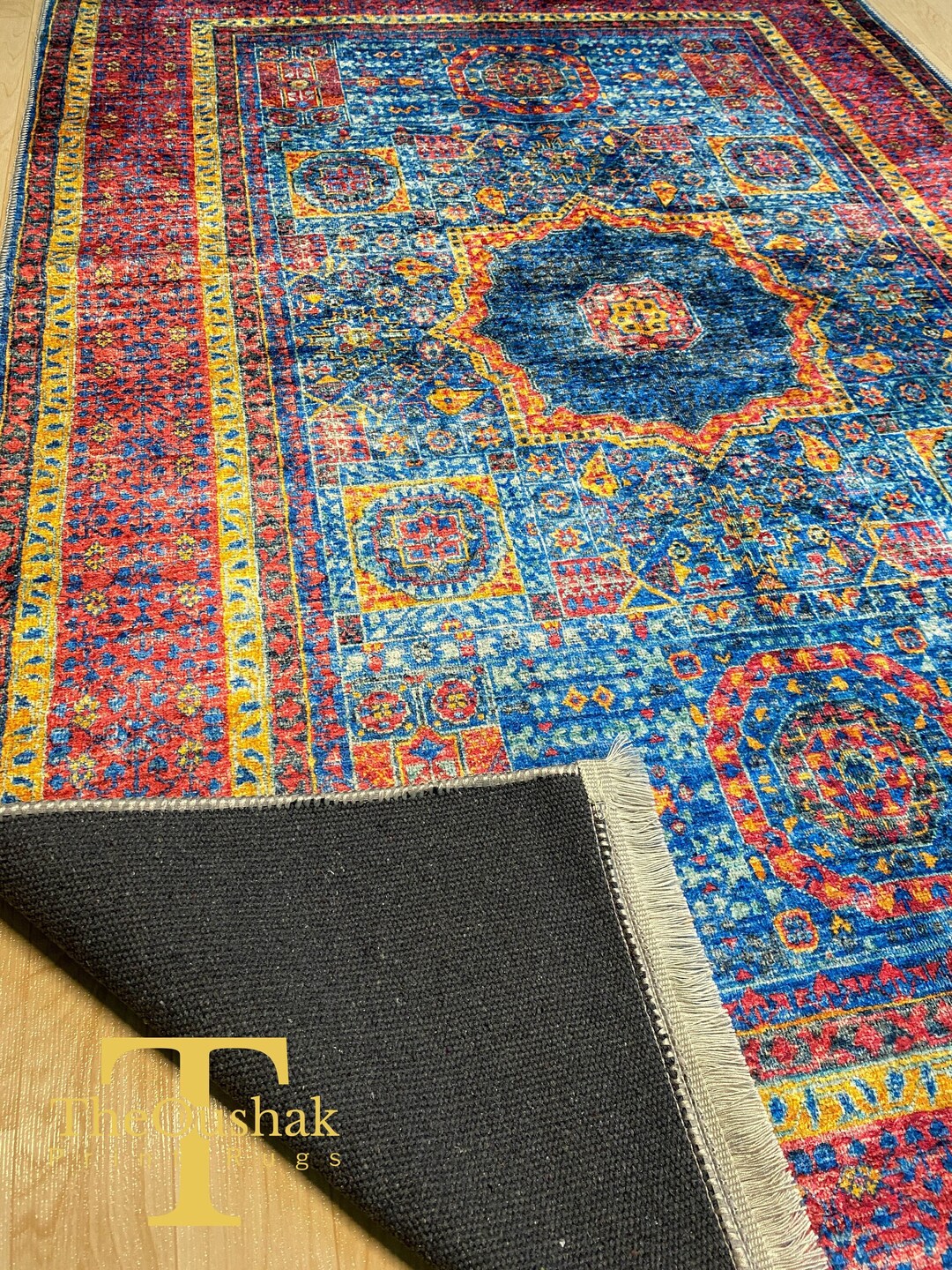 RED AFGHAN RUGS Oriental Rugs Blue and Red Ethnic Pattern Etsy