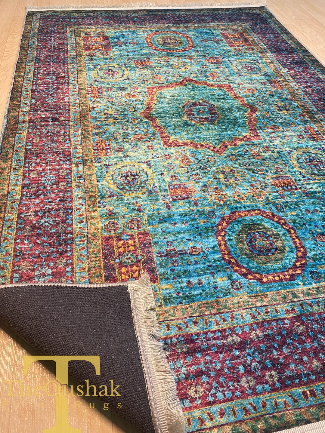 GREEN MEDALLİON RUGS Green Vintage Rug Vintage for Living Etsy