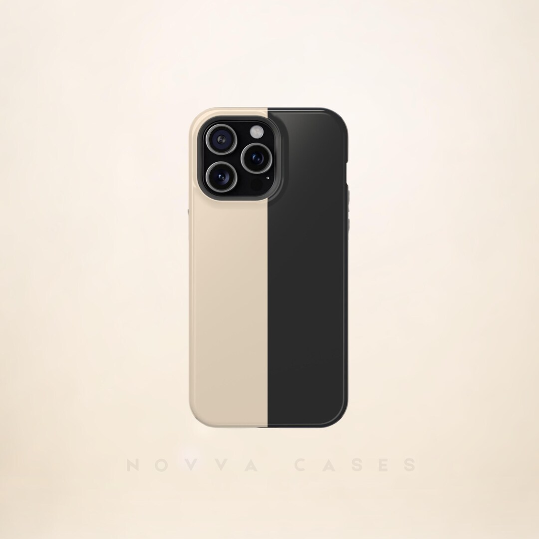 Black and Tan Color-block Phone Case: Minimalist Style - Etsy