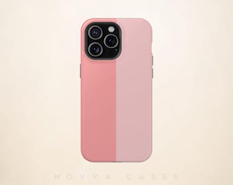 Pink Duo Tone Phone Case: Impact Resistant, Minimalist Design