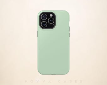 Mint Green Impact Resistant Phone Case: Sleek iPhone & Galaxy Protection