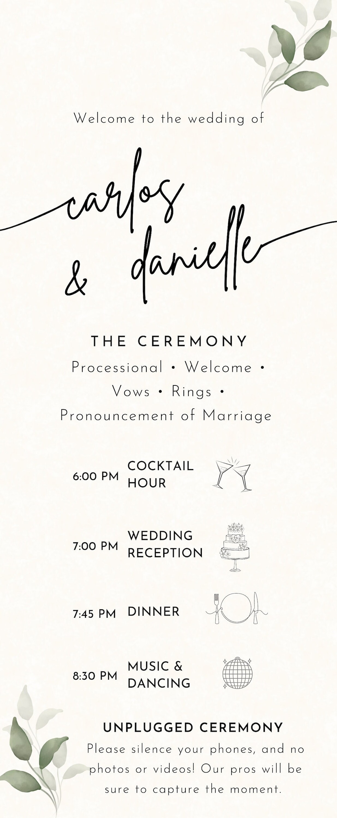 Wedding Program Digital Template (editable) - Etsy