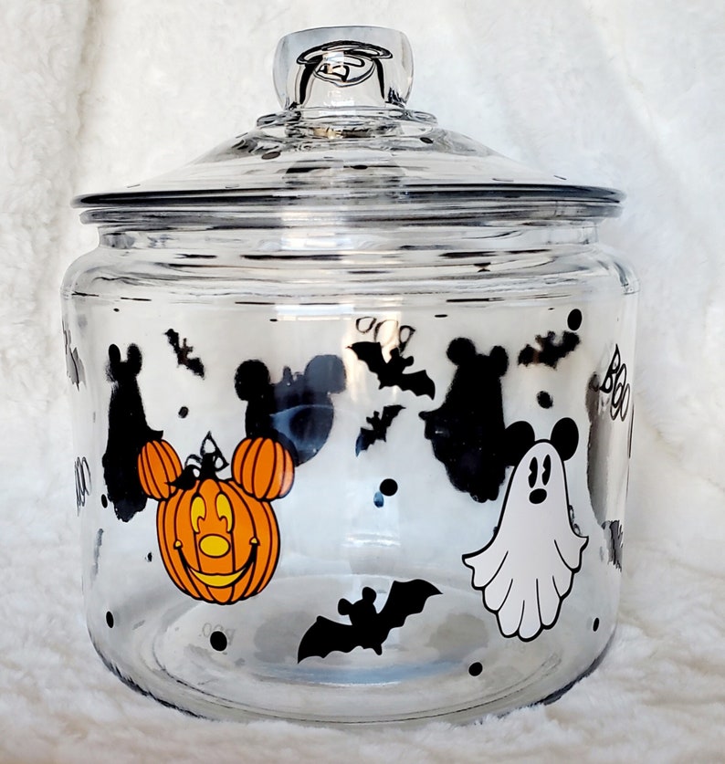 Disney Mickey Mouse Pumpkin Cookie Jar Candy Jar Halloween Etsy