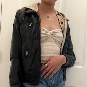 Vintage Black Faux Leather Jacket