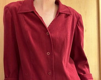 Röd vintageblus för kvinnor