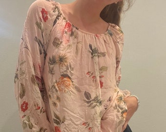 Vintage Floral Viola Borghi Silk Top