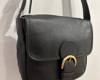 Vintage Coach Bedford Buckle Flap Leather Crossbody Bag 4164