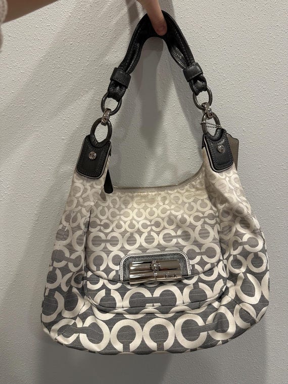 Coach Op Art Gray/white Ombré Kristen Shoulder Bag - Etsy