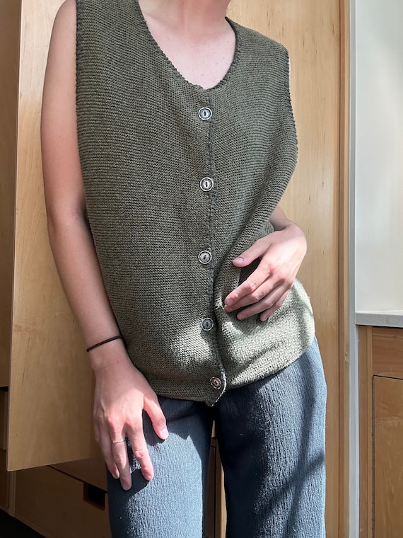 Women’s Vintage Green Sweater Vest - image 1