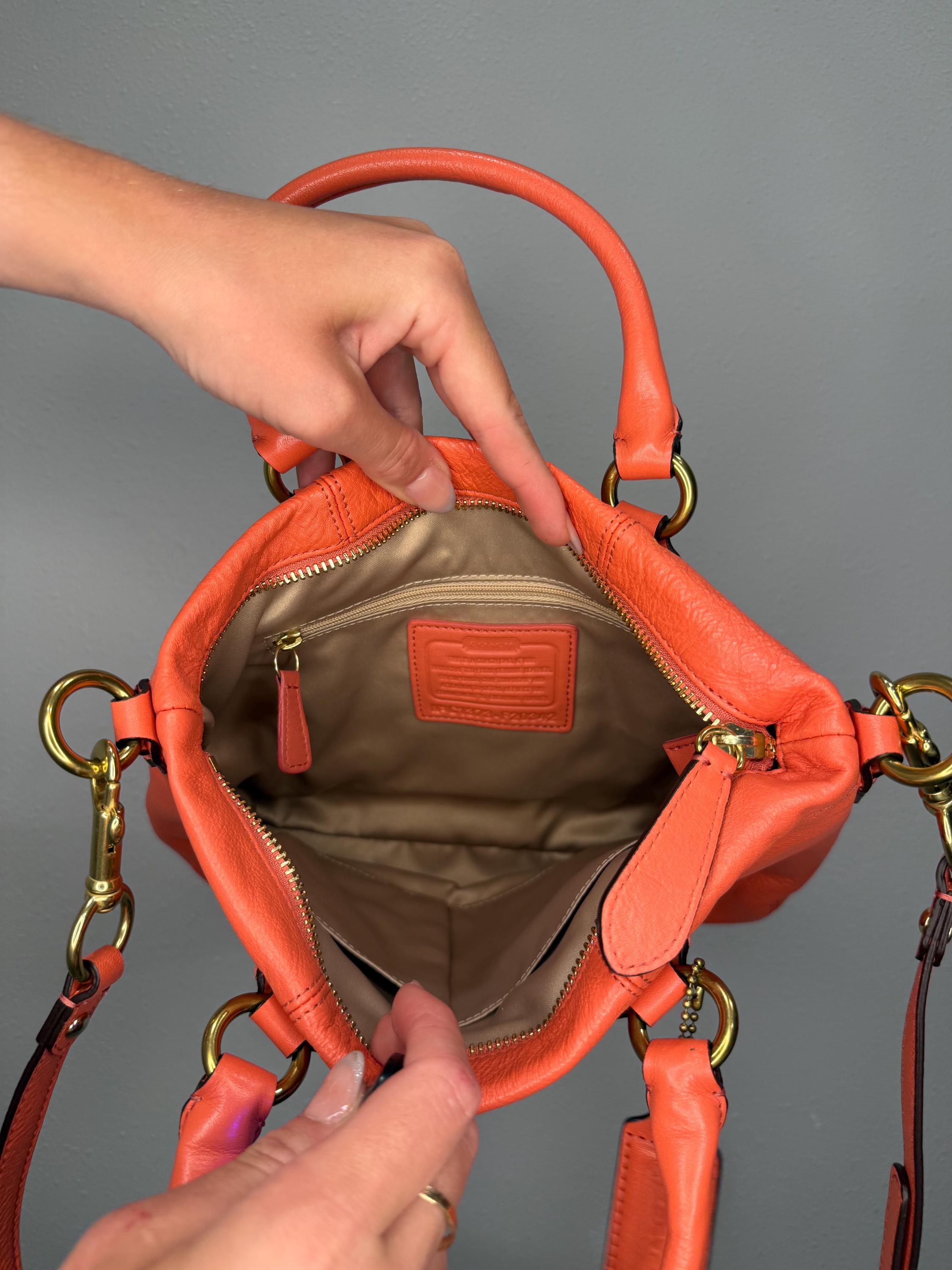 Coach F20342 Ashley Mini Orange Leather Tote - Etsy