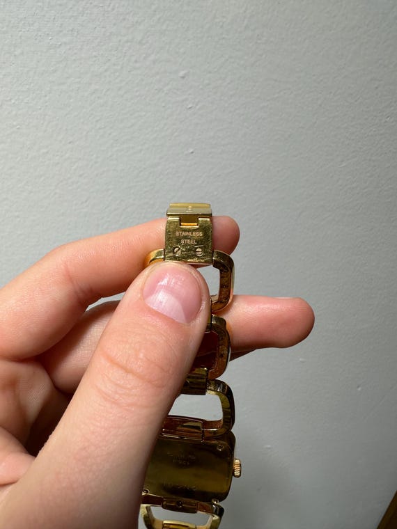 Gucci G Brown Square Brown Dial Silver Steel Strap Watch For Women - YA125402
