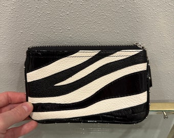 Vintage Brighton Zebra Pattern Leather Wallet