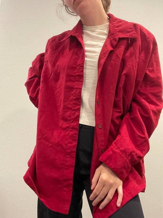Vintage Red Button Down Overshirt