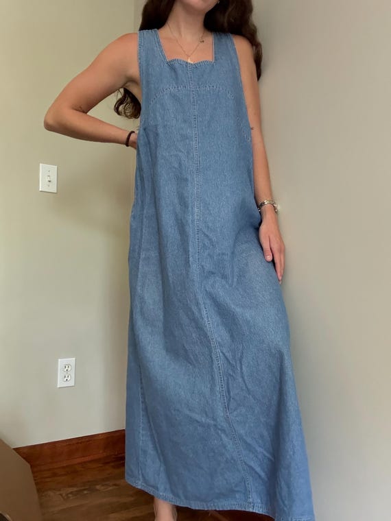 Vintage Women's 'Sag Harbor Sport' Maxi Denim-Like Cotton Dress