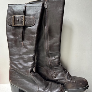 Vintage Women’s Brown Platform Chunky Boots Size 8