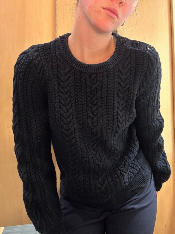 Vintage Black Cable Knit Sweater