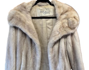 Vintage Ladies Emba Nautral Pale Blue Beige Mink Coat