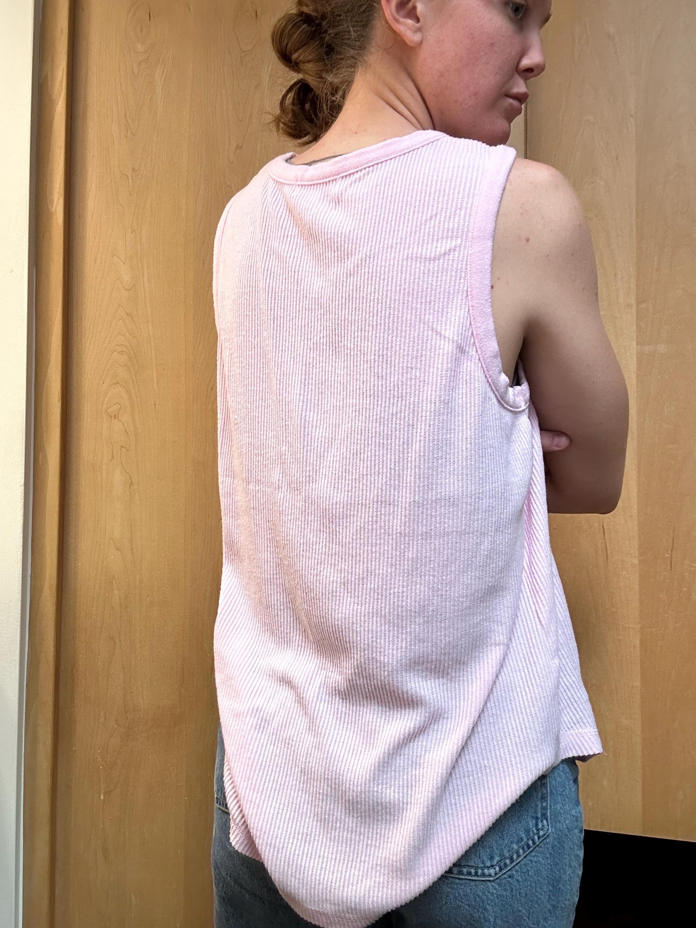 Pink Leaves on the Kitchen Counter (Long) Loose Tank Top