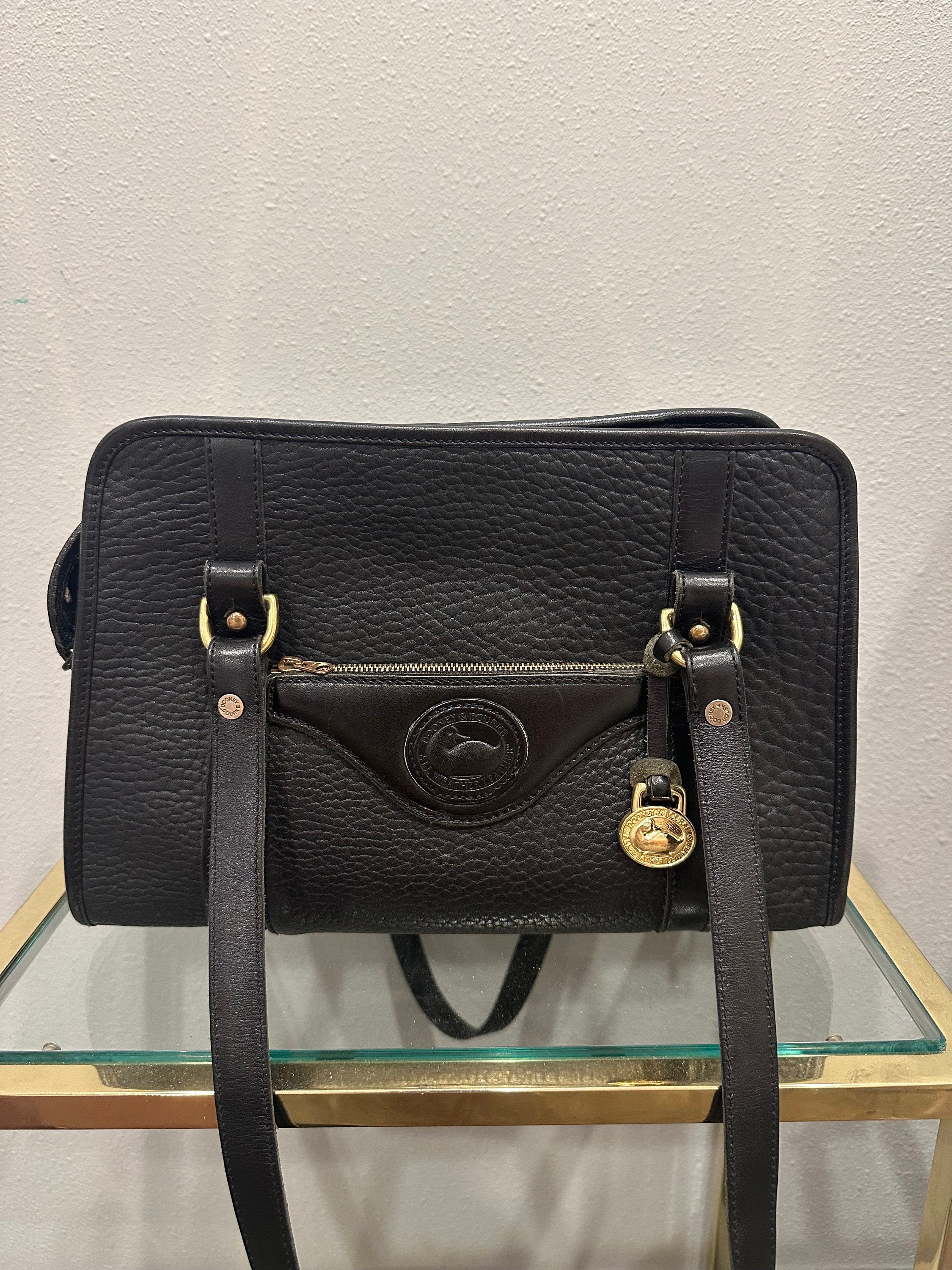 Vintage Black Leather Dooney & Bourke Shoulder Bag - Etsy