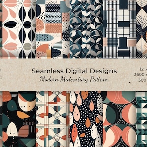 Modern Boho Digital Papers Commercial Use Scrapbook Paper Seamless Pattern Vintage Designer Paper