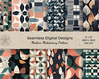 Modern Boho Digital Papers Commercial Use Scrapbook Paper Seamless Pattern Vintage Designer Paper