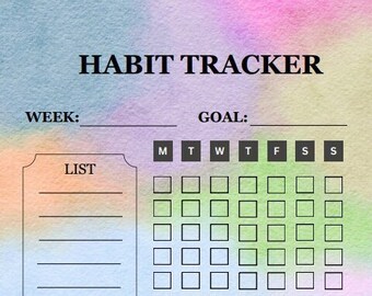 Weekly Habit Tracker - 52 weeks in 52 pages available