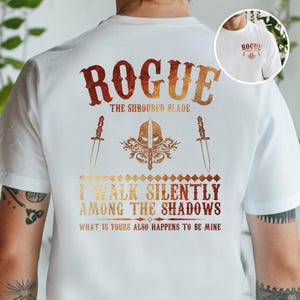 Rogue DnD Shirt, DnD Gift, RPG T-Shirt, Tabletop Gaming Shirt, Rogue Class Shirt, Unisex DnD Shirt, Fantasy Roleplay Shirt,