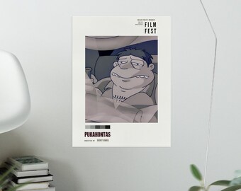 Los Simpson Minimalista Barney Gumble Pukahontis Festival de Cine de Springfield Cartel de la película
