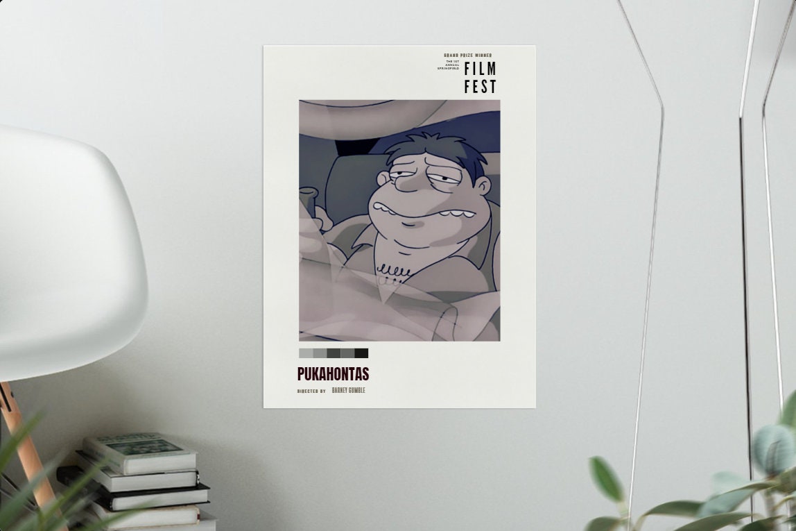 The Simpsons Minimalist Barney Gumble Pukahontis Springfield Film