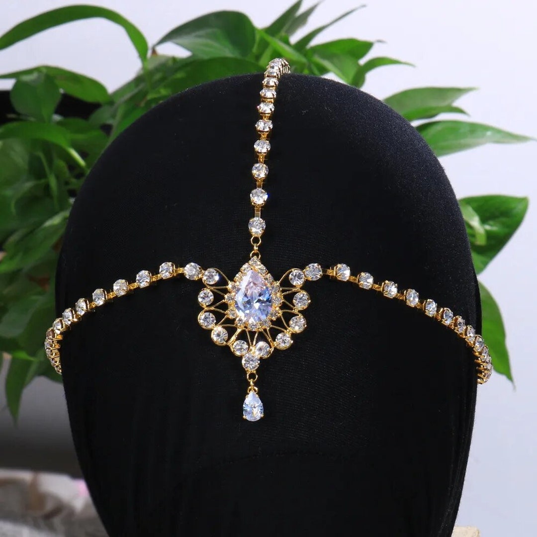 Forehead Chain Headpiece, Boho Indian Headpiece Hair Chain Jewellery