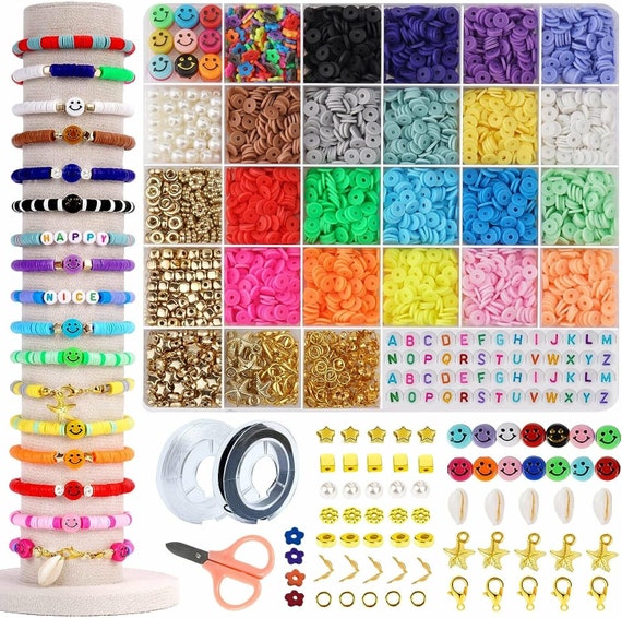 20 Colours 5300pcs Clay Heishi Beads Jewellery Making Kit Smiley Face Clay  Flat Beads, Beads Bracelet Making Kit 