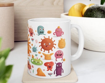 Cute microbiology mug, virus, bacteria, scientist, graduation gift, infectious disease doctor, public health, virology, microbiology