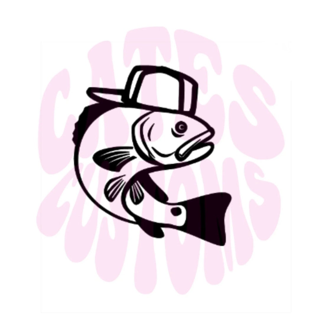 Fish With Backwards Hat Decal Etsy