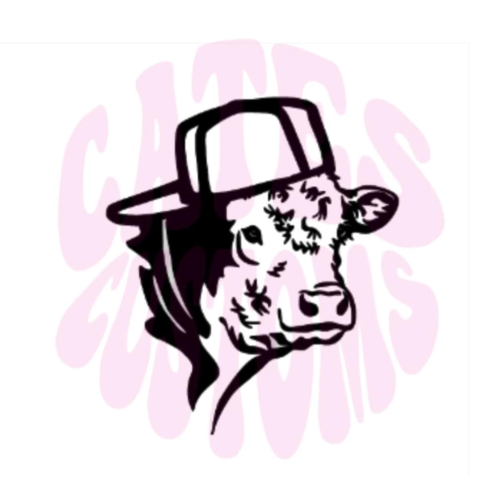 Heifer With Hat Decal Etsy