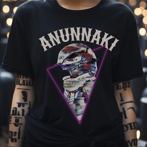 Anunnaki T-shirt, Ancient Aliens Graphic Apparel, Sumerian Gods Art, Planet Nibiru Birthday Party Gift, Enki Clothing, Ancient Astronaut