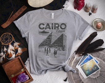 Aliens Built The Egyptian Pyramids T-shirt, UFO Lover Graphic Apparel, Ancient Astronaut Art, Alien Birthday Party Gift, Sci-fi Clothing