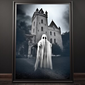 Vintage Ghost Poster, Ghost Wall Art, Ghost Print, Ghost Wall Decor, Spooky Print, Halloween Art, Creepy Wall Art, Weirdcore, Gothic Art