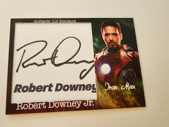 特大 アイアンマン 3 robert downey jr直筆サイン IRON MAN Robert Downey Jr Autograph Custom Card - Etsy