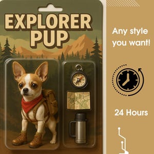 Custom Pet Actionfigur Portrait, Custom Actionfigur im klassischen Stil, Einzigartige Hundespielzeugfigur, Geschenk für Tierliebhaber