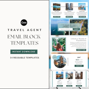 Travel agent email content block templates travel advisor small business travel marketing email marketing travel business prewritten joy