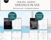 Travel agent business plan and instagram planner marketing plan finances goal tracker, business planner growth planner for business owner