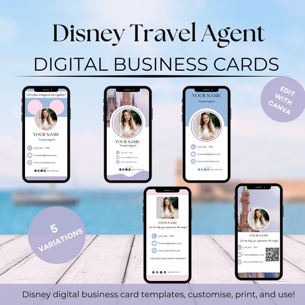 WDW Travel agent digital business cards. Travel agent essentials. Travel agent forms. Digital business card travel agent. Business card.