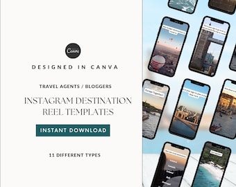 Travel agent instagram reel templates Travel agent tiktok video templates Instagram post templates social media marketing travel blogger