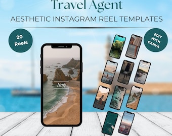 Travel agent instagram reel templates Travel agent tiktok video templates Instagram post templates social media marketing travel blogger