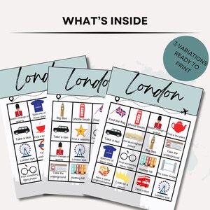 London City Bingo Cards. Travel Game London. Travel Bingo Cards. London ...