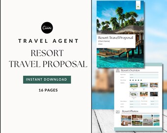 Travel agent resort proposal template, Travel advisor marketing forms, New client, Small business marketing kit, Digital download editable