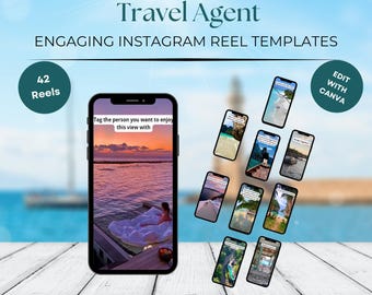 Reiseagent ansprechende Instagram-Vorlagen Reiseagent Tiktok-Videovorlagen Instagram Post Social Media Marketing Travel Blogger